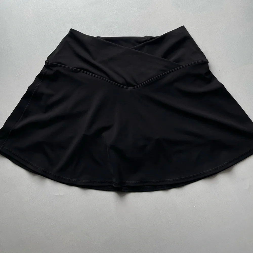 Offline By AERIE Black Athletic Pull-On Crossover Tennis Skort Black‎ Sz L